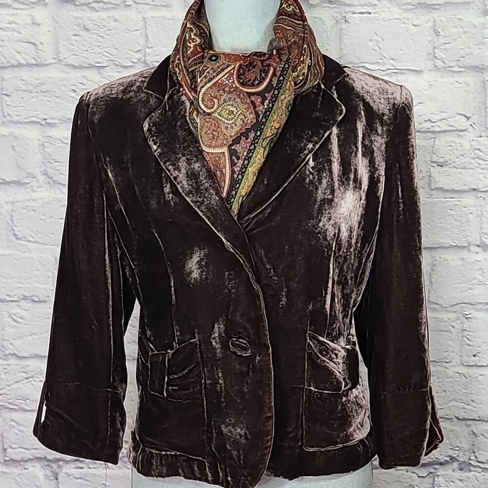 Susan Lewis silk blend crushed velvet blazer